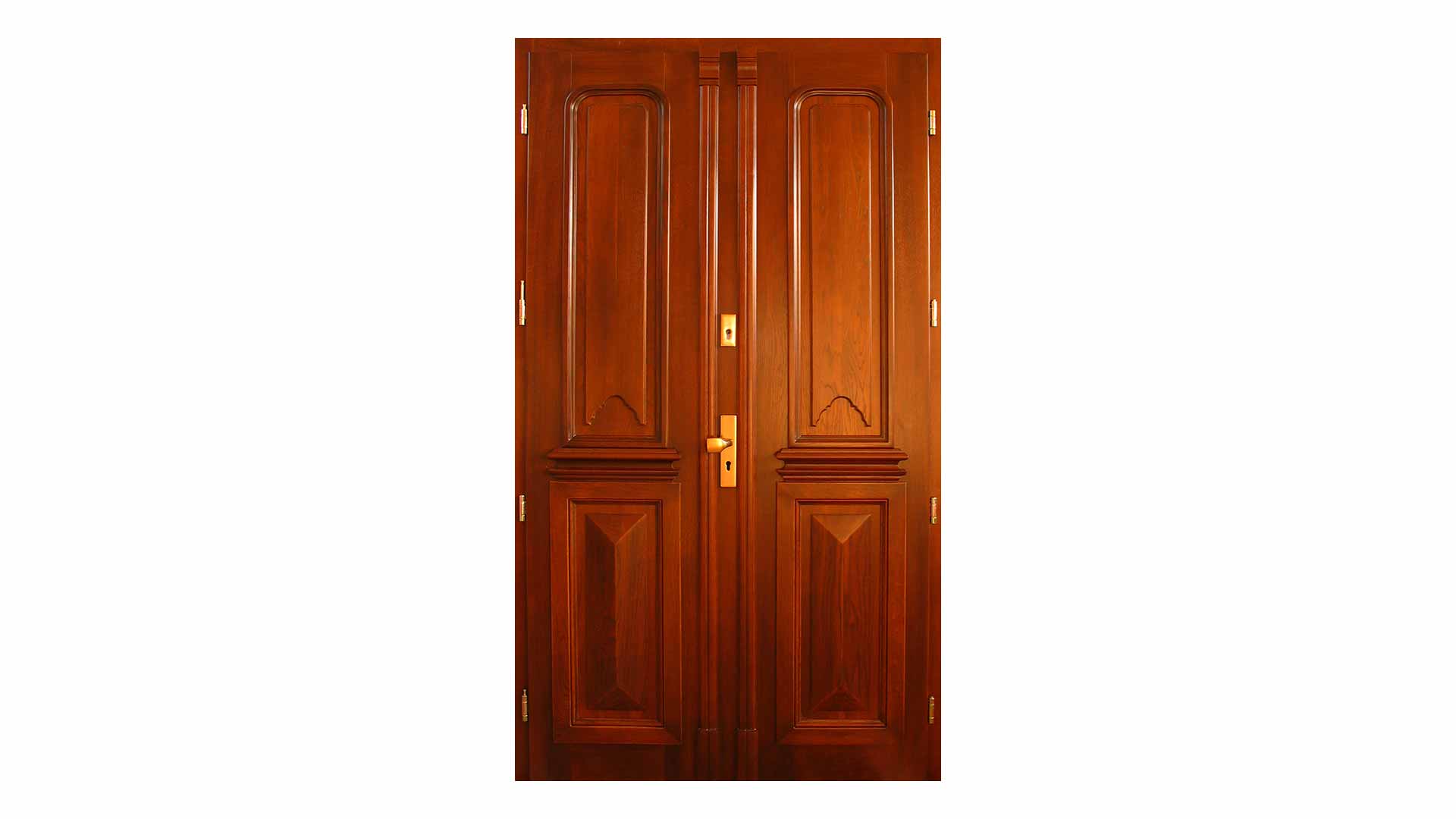 Drzwi zewnętrzne drewniane dwuskrzydłowe